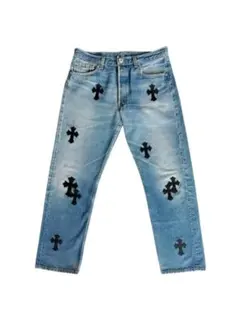 クロムハーツLevi’s501レザーパッチデニムパンツ33inchのサムネイル