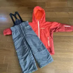 mont-bell 子ども用スキーウェア 上下セット 赤