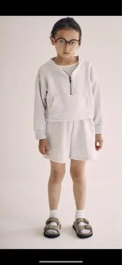 グレー SFA 刺繍 ジップアップ スウェットセットアップ1 110120130