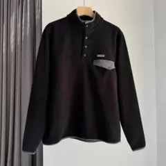 新品 Patagonia ブラック シンチラ スナップT・プルオーバーL