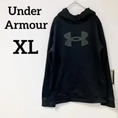 海外古着✨Under Armour 【XL】ブラック　パーカー　クロ　アンダー