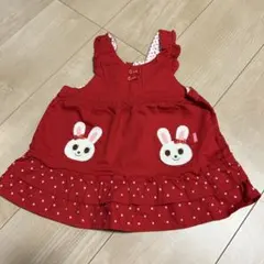 MIKI HOUSE レッド ワンピース 80