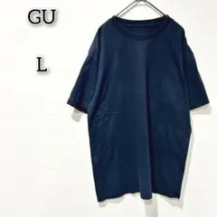 ジーユー 【L】 トップス カットソー Tシャツ コットン シンプル 無地 大人