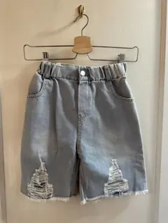 ダメージ加工 デニムハーフパンツ　120size