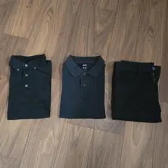 ブラックポロシャツ Lサイズ 2、パンツ1　セット　ビジネス　オフィスカジュアル