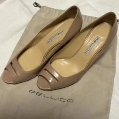 【美品】PELLICO アネッリ　ベージュ オープントゥ パンプス　38