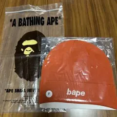 A BATHING APE オレンジ ニット帽 Fサイズ新品