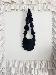 ギャザーショルダーバッグ ブラック