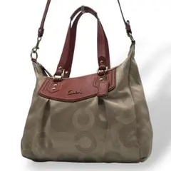 COACH コーチ ショルダーバッグ ハンドバッグ 2way　オプアート レザー