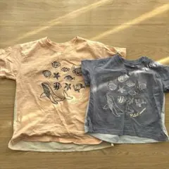 petit main 海洋生物プリント Tシャツ 2枚セット