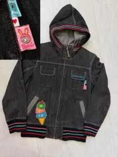 平成レトロ　メゾピアノ　ベリエちゃん　150 デニムフードジャケット　アイス