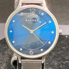 電池交換済 スカーゲン SKAGEN QZ ブルー 30mm レディース 腕時計のサムネイル