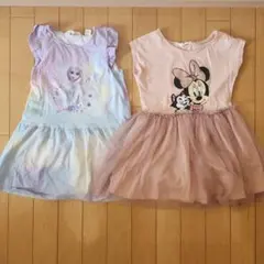 H&M 110　エルサワンピ　アナと雪の女王 ミニーちゃんドレス2枚セット
