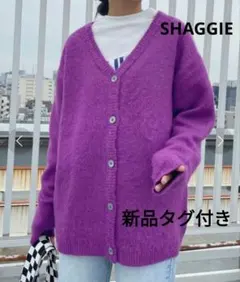 新品タグ付き SHAGGIE モヘアライクVネックカーディガン