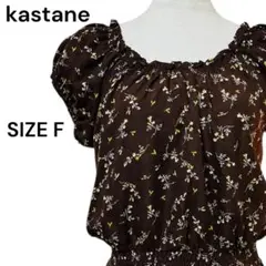 Kastane カスタネ オフショル 花柄 トップス サイズF ダークブラウン