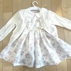 【美品】プティマイン　花柄ワンピース　カーディガン