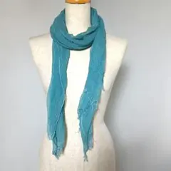 ご*マ様 ハンドメイド蚊帳を何度も水洗いし柔らかくした麻100%ターコイズブルー