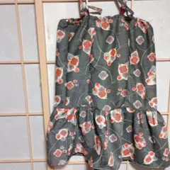 大人可愛い チュニックワンピース 着物リメイク 紐 調節可能 フリーサイズ
