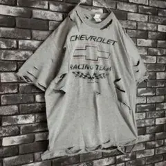 CHEVROLET 襤褸 broken grunge ボロ レーシング tee