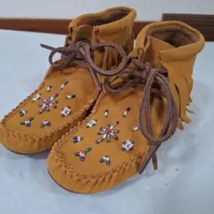 JOHNNY MOKE ネイティブ柄 ビーズ刺繍 モカシンブーツ 　秋　冬のサムネイル