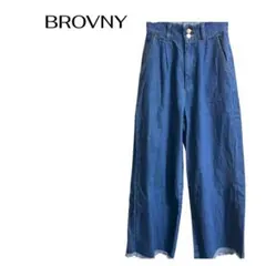 BROWNY デニム ワイドパンツ ハイウエスト　カジュアルデート