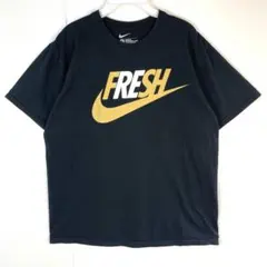 NikeナイキロゴプリントTシャツスポーツブラックスウッシュヴィンテージフェード