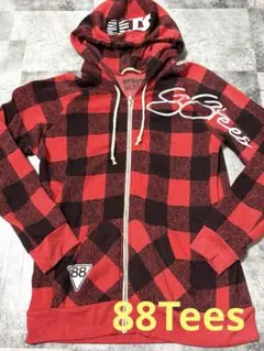 88Tees ハワイ パーカー Lサイズ 裏起毛 チェック柄 フルジップのサムネイル