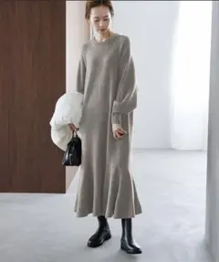 【限定タイムセール】2回着用美品♡グレー♡SLOBE IENA♡フレアワンピース