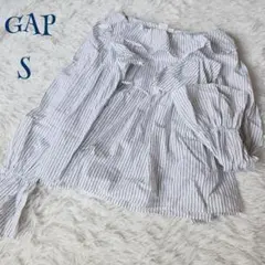 【ギャップ】コットン100% ストライプ オフショル シャツ ブラウス S 上品のサムネイル