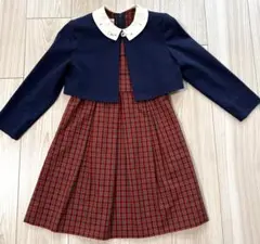 【フォーマル】ファミリア チェックワンピース セット 120㎝