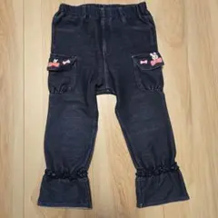 ミキハウス　ウサギ刺繍付き　ダークデニム　ボトムス 90センチ