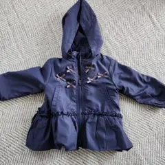 petit main ネイビー フード付きジャケット 80