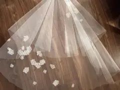 THE TREAT DRESSING ショートウェディングベール蝶々花柄刺繍