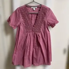Forever 21 半袖 ブラウス ピンク Mサイズのサムネイル
