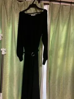 NATURAL BEAUTY BASIC ブラックニットワンピース M