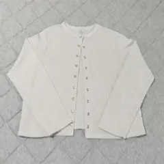 coen コーエン アイボリー リブ編み カーディガン Mのサムネイル