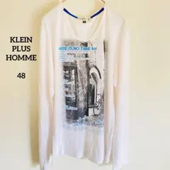 KLEIN PLUS HOMMEフォトプリント 長袖カットソー48 白 コットンのサムネイル