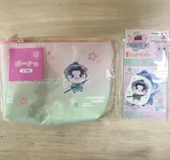 忍たま乱太郎　フリューくじ　桜もちぴこ 潮江文次郎　ポーチ　ステッカークリア