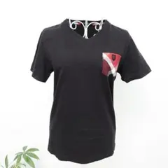 BLACK LABEL クレストブリッジ チェックポイント Tシャツ 黒