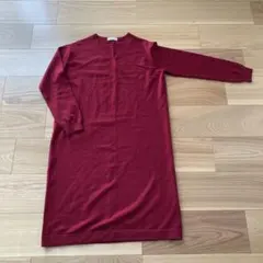 BEAUTY&YOUTH 赤 Vネック ロングニットワンピース専用