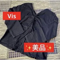 Vis ビス レディース カットソー トップスBLACK フリーサイズ 7分袖