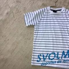 ジュニア キッズ スボルメ ボーダーTシャツ 150 ホワイト 半袖 スポーツのサムネイル