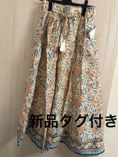 花柄フレアロングスカート　インド綿　サマンサモスモス　新品タグ付き　リゾート