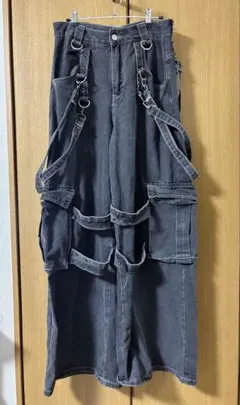 【SHEIN ROMWE】カーゴデニムパンツ グレー ユニセックス