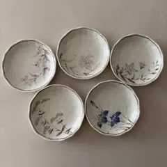 【新品】　たち吉　和食器　小皿　平皿　5枚セット　陶器　花柄　取り皿　食器のサムネイル