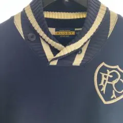 ラルフローレン　RUGBY ネイビー ストライプ襟 セーター S 日本サイズMのサムネイル
