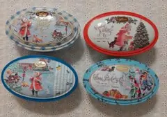 空き缶４個セット カファレル クリスマス缶