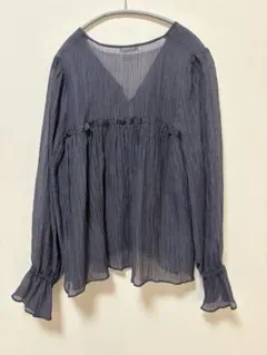 mily bilet 長袖 シアーブラウス グレーのサムネイル