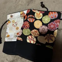 和装用巾着バッグ カラフル模様 新品