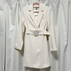H&M トレンチコート アイボリー 春コート 白 ホワイトトレンチコート
